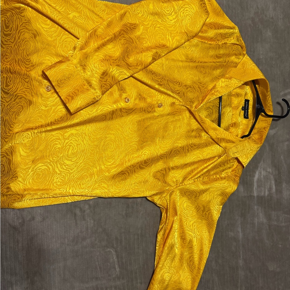 Yellow Patterned Men's Shirt
